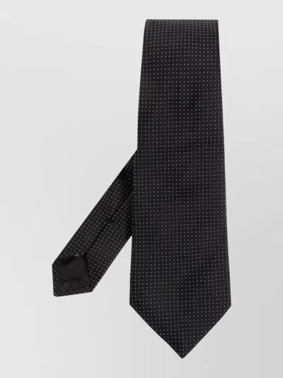 Giorgio Armani Tie Polka Dot Pattern Pointed Tip Standard In Brown