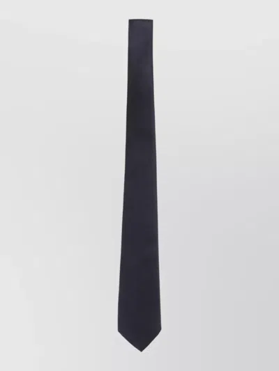 Giorgio Armani Tie Smooth Finish Easy Knot Formal Wear In Blue