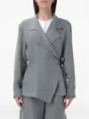 Giorgio Armani Tied-waist Jacket In Gray