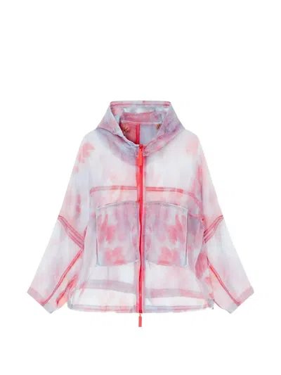 Giorgio Armani Tie-dye Print Hooded Jacket In Pink