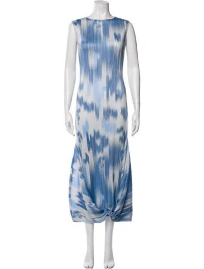 Pre-owned Giorgio Armani Tie-dye Print Long Dress In Blue