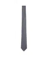 Giorgio Armani Herringbone Print Silk Tie In Black