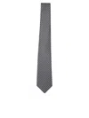 Giorgio Armani Woven Print Silk Tie In Black In Black