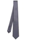 Giorgio Armani Navy Blue Polka Dot Silk Tie In Blue