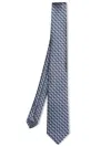 Giorgio Armani Blue Micro Geometry Tie In Blue