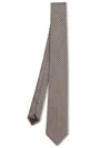 Giorgio Armani Brown Polka Dot Tie In Gray