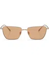 Giorgio Armani Tinted-lens Rectangle-frame Sunglasses In Pink
