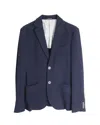 Giorgio Armani Tokyo Single-breasted Blazer In Navy Wool In Blue