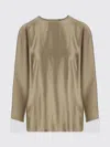 Giorgio Armani Golden Shiny Effect Silk Top In Green