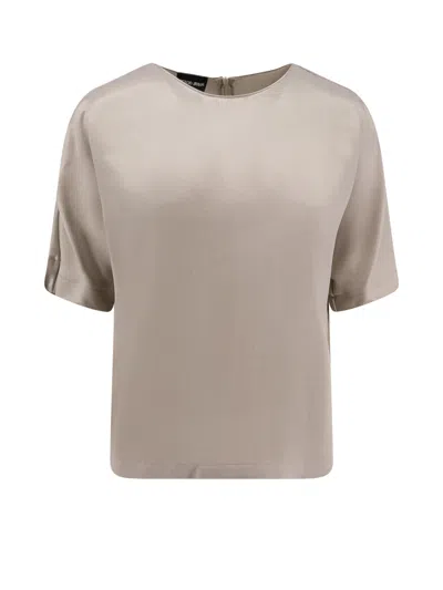 Giorgio Armani Eco-viscose And Cupro Top In Grey
