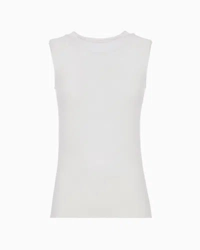Giorgio Armani Official Store Top In Ottoman Fabric In White