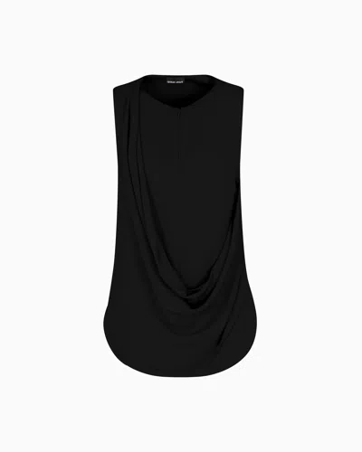 Giorgio Armani Top In Silk Double Georgette In Black