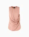 Giorgio Armani Top In Silk Double Georgette In Pink