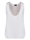 Giorgio Armani Silk Top With U-neckline And Elastic Bottom In Grey