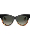 Giorgio Armani Tortoiseshell-effect Cat-eye Sunglasses In Black