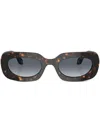 Giorgio Armani Tortoiseshell-effect Rectangle-frame Sunglasses In Green