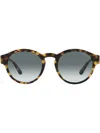 Giorgio Armani Tortoiseshell-effect Round-frame Sunglasses In Blue