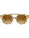 Giorgio Armani Tortoiseshell-effect Rounded Sunglasses In Gelb