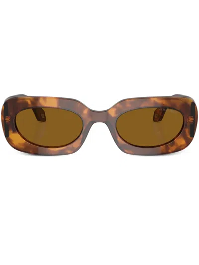 Giorgio Armani Tortoiseshell-effect Square-frame Sunglasses In Brown