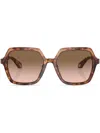 Giorgio Armani Tortoiseshell-effect Square Frame Sunglasses In Brown