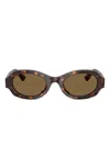 Giorgio Armani Tortoiseshell Oval-frame Sunglasses In Brown