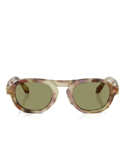 Giorgio Armani Tortoiseshell Sunglasses In Green