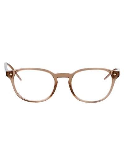 Giorgio Armani Transparent Brown Acetate Optical Glasses
