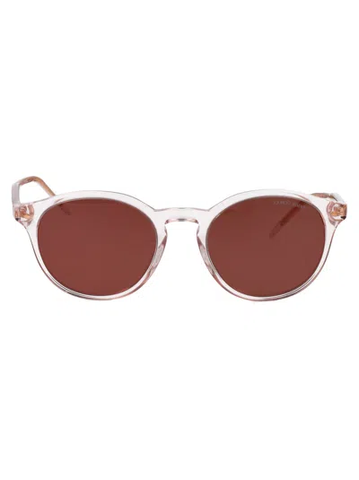 Giorgio Armani Transparent Pink Acetate Sunglasses In Burgundy