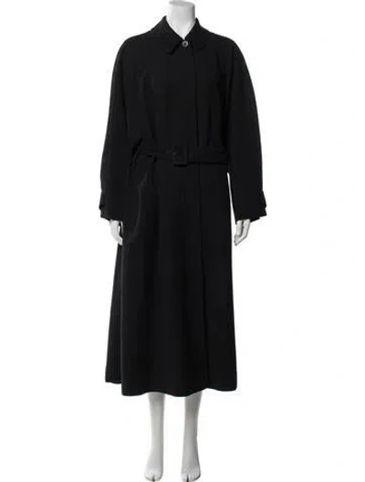 Pre-owned Giorgio Armani Trench Coat In Black