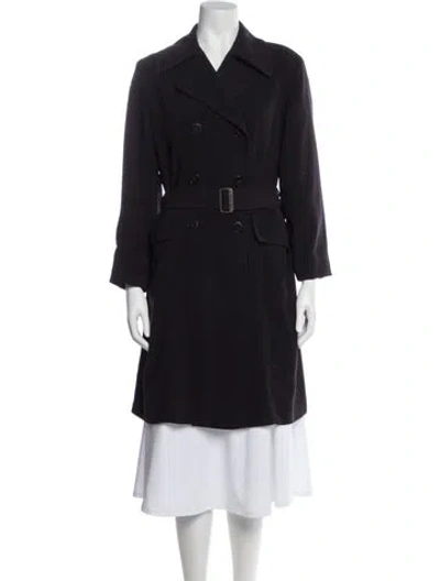 Pre-owned Giorgio Armani Trench Coat In Blue