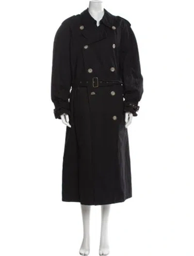 Pre-owned Giorgio Armani Trench Coat In Gray
