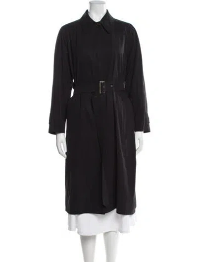 Pre-owned Giorgio Armani Trench Coat In Gray