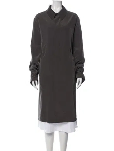 Pre-owned Giorgio Armani Trench Coat In Gray