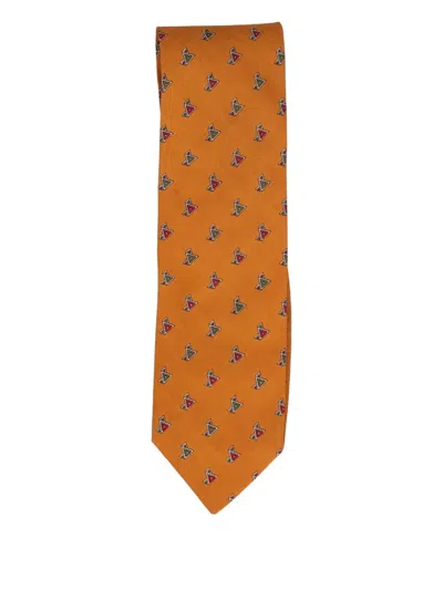 Pre-owned Giorgio Armani Triangle-print Silk Tie