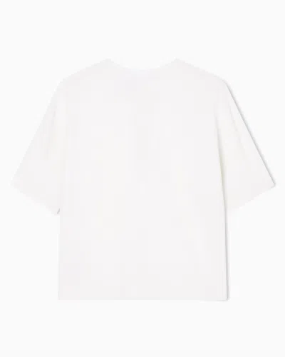 Giorgio Armani Triple Silk Georgette Crew-neck Blouse In White
