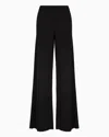 Giorgio Armani Triple Silk Georgette Flared Trousers In Black