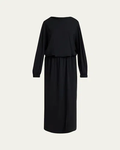 GIORGIO ARMANI TRIPLE SILK GEORGETTE LONG SLEEVE GOWN