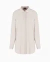 Giorgio Armani Triple Silk Georgette Shirt In Beige