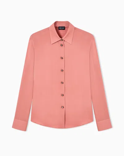 Giorgio Armani Triple Silk Georgette Shirt In Pink