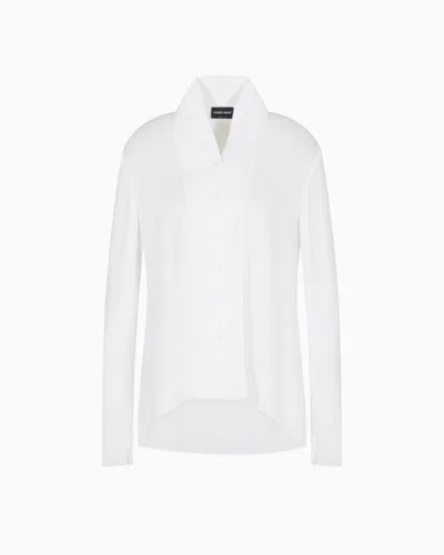 Giorgio Armani Triple Silk Georgette Shirt In White