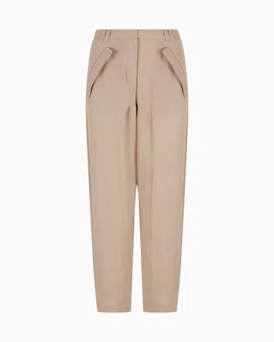 Giorgio Armani Triple Silk Georgette Straight Trousers