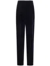 Giorgio Armani Darted Velvet Trousers In Black
