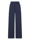 Giorgio Armani Wide-leg Trousers In Cashmere Flannel In Blue