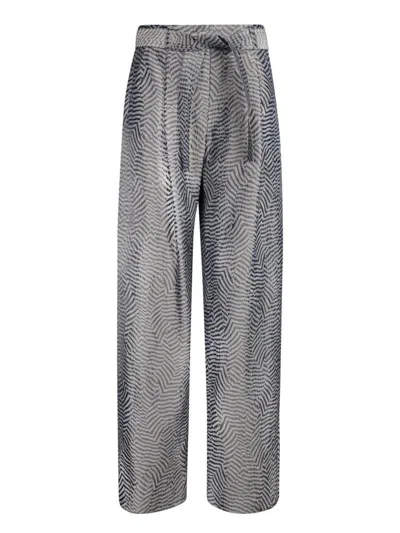 Giorgio Armani Multicolor Grey Jacquard Trousers