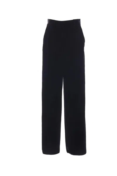 Giorgio Armani Wide-leg Tailored Trousers In Black