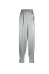 Giorgio Armani Textured Viscose Tapered-leg Pleated Trousers In Gray
