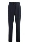 Giorgio Armani Tailored Virgin Wool Trousers In Blue