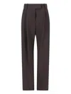 Giorgio Armani Straight Trousers With Pleats And Pockets In Blue