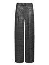 Giorgio Armani Single-pleat Jersey Trousers With A Flocked Print And Sequins In Gray
