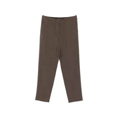 Giorgio Armani Drawstring Straight-leg Trousers In Animal Print